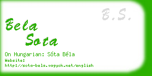 bela sota business card